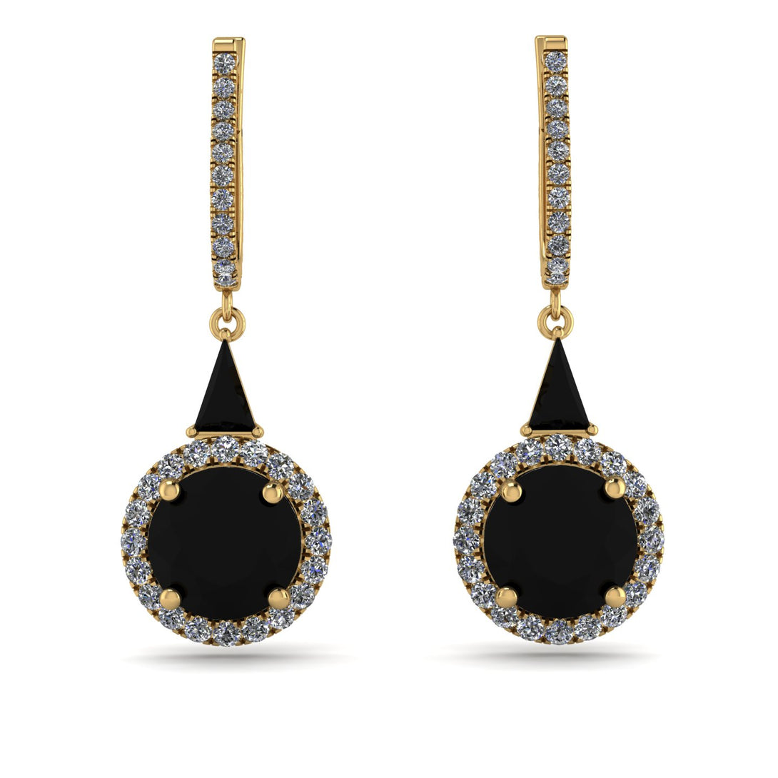 Hidden Halo Black Diamond Earrings - Joanna No. 7