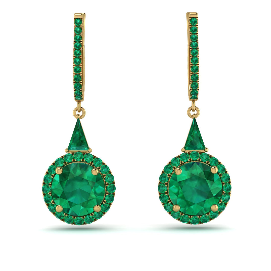 Hidden Halo Emerald Earrings - Joanna No. 19