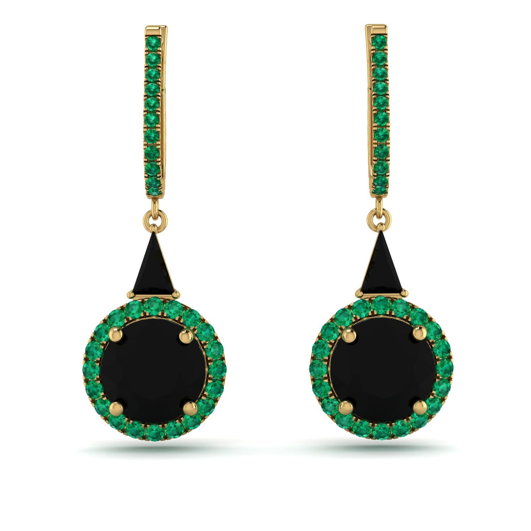Hidden Halo Black Diamond Earrings - Joanna No. 22