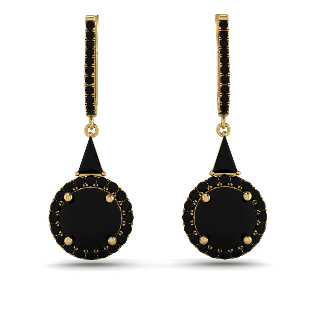 Hidden Halo Black Diamond Earrings - Joanna No. 37