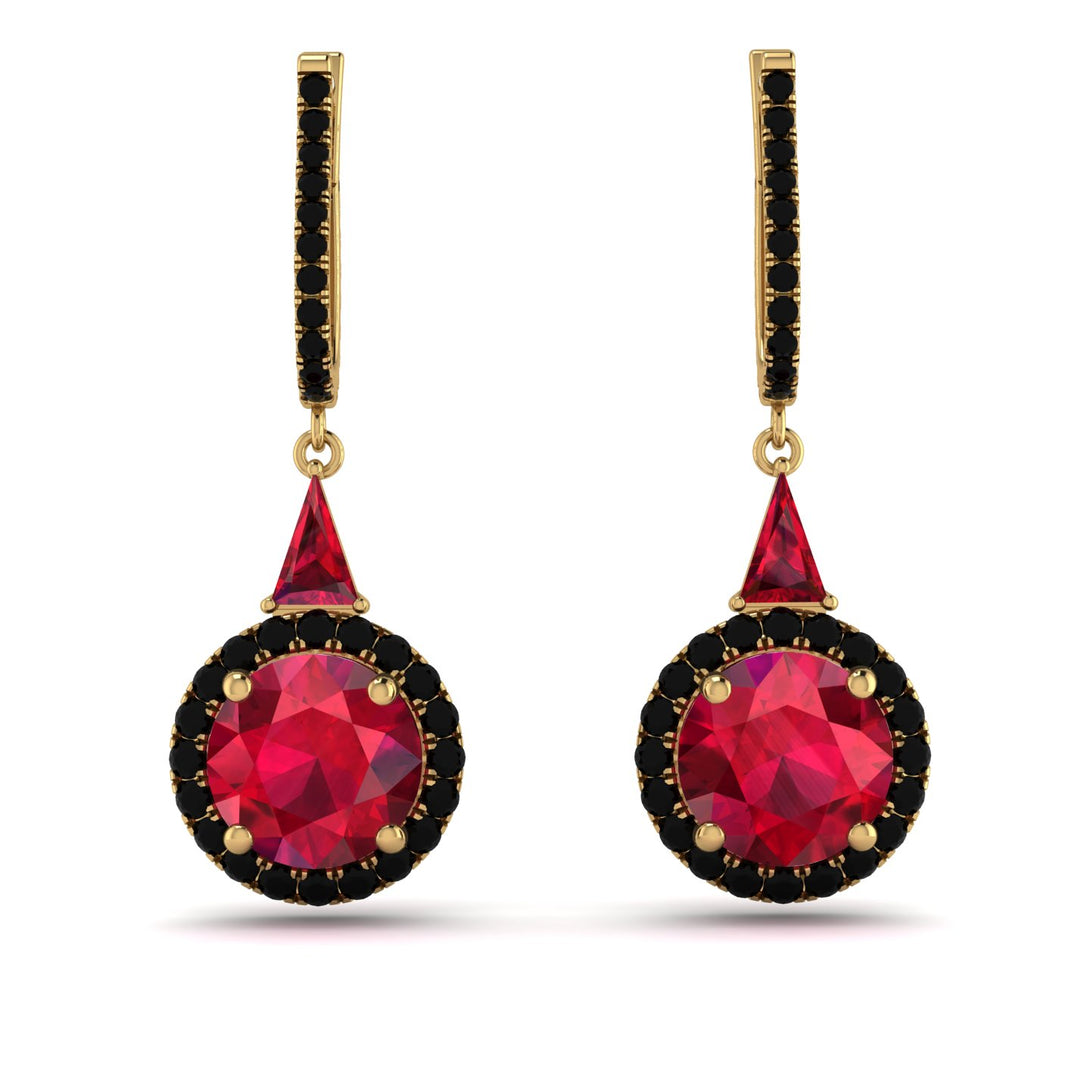Hidden Halo Ruby Earrings - Joanna No. 40