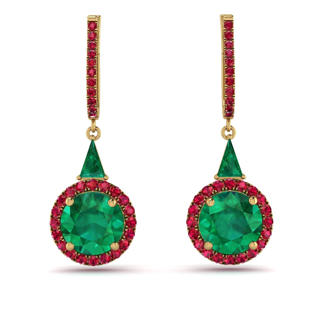 Hidden Halo Emerald Earrings - Joanna No. 49