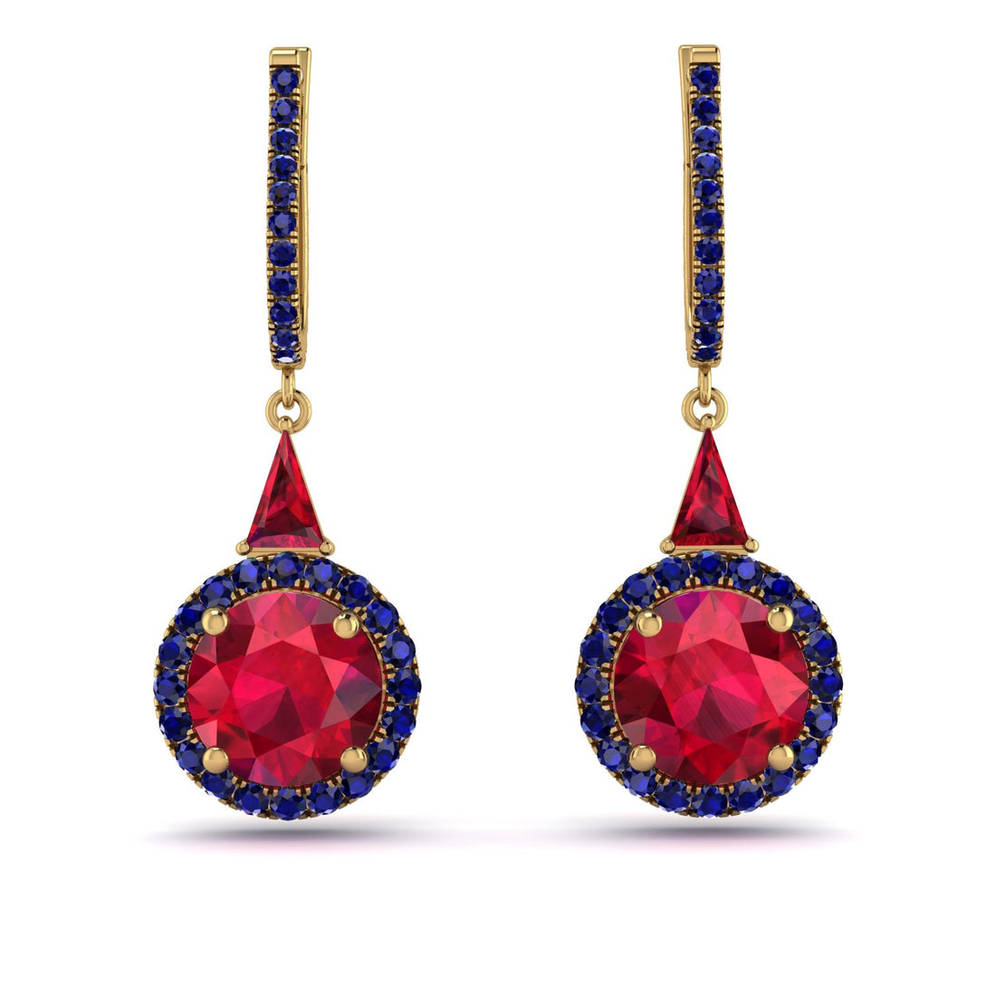 Hidden Halo Ruby Earrings - Joanna No. 70