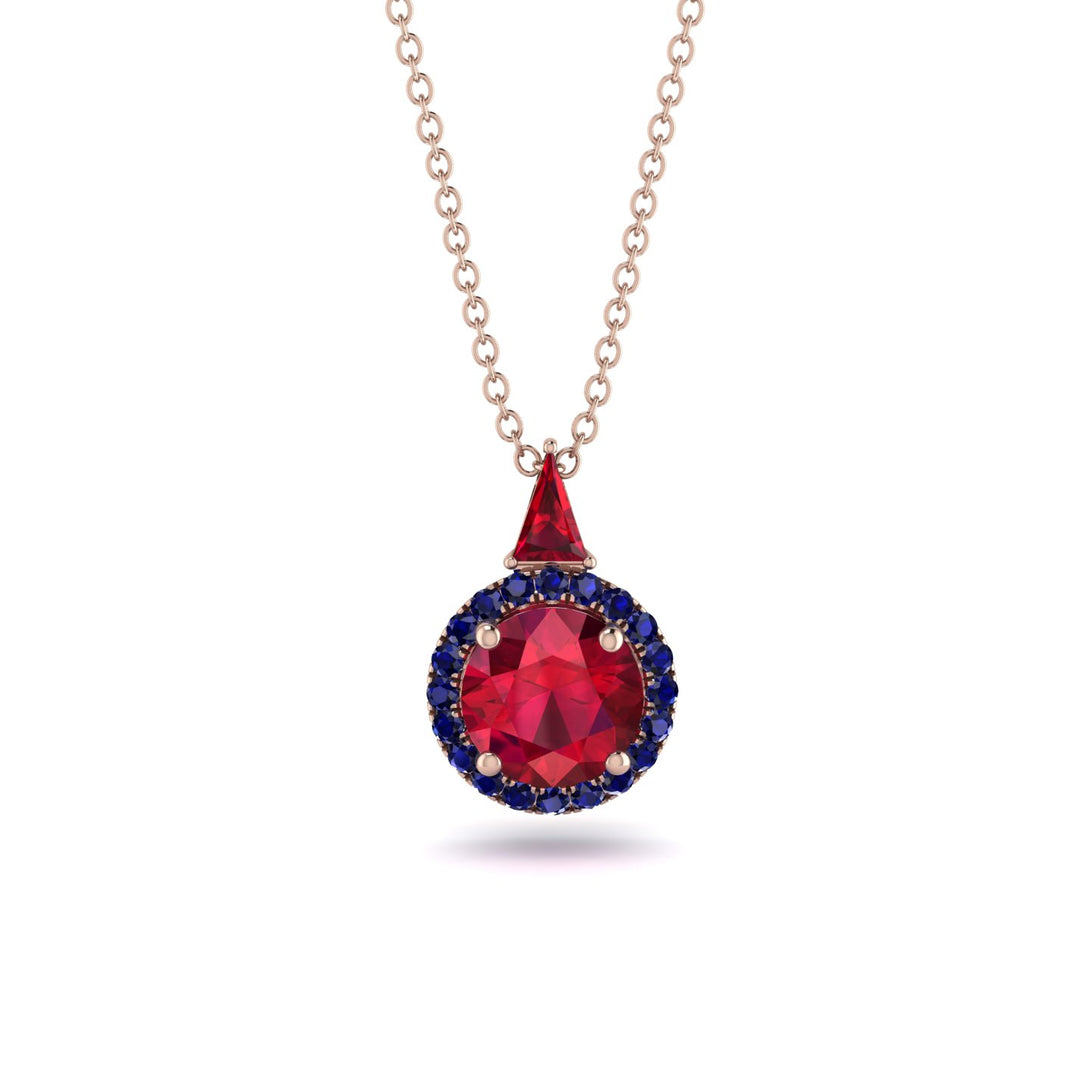 Hidden Halo Ruby Necklace - Joanna No. 71