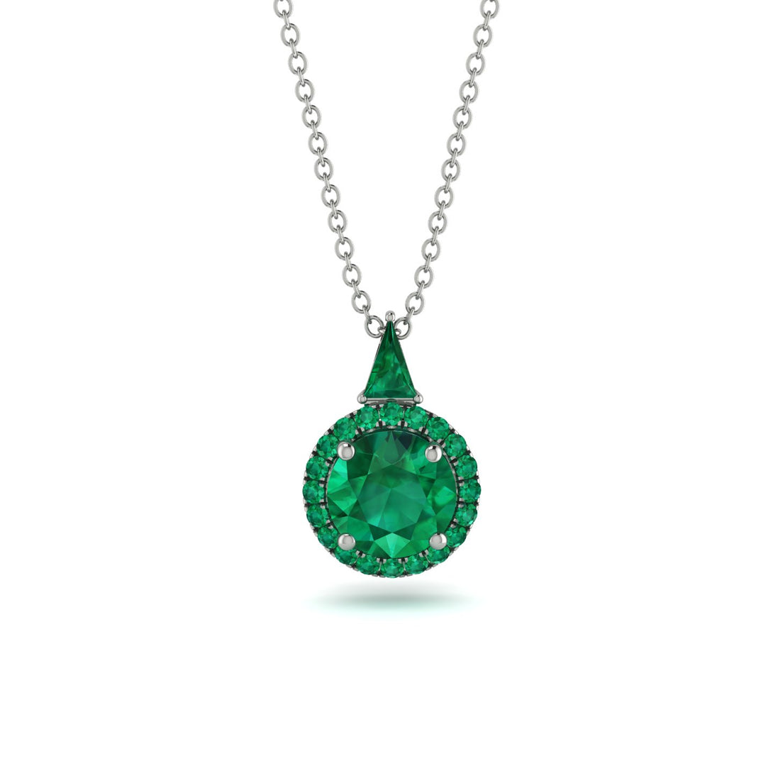 Hidden Halo Emerald Necklace - Joanna No. 21