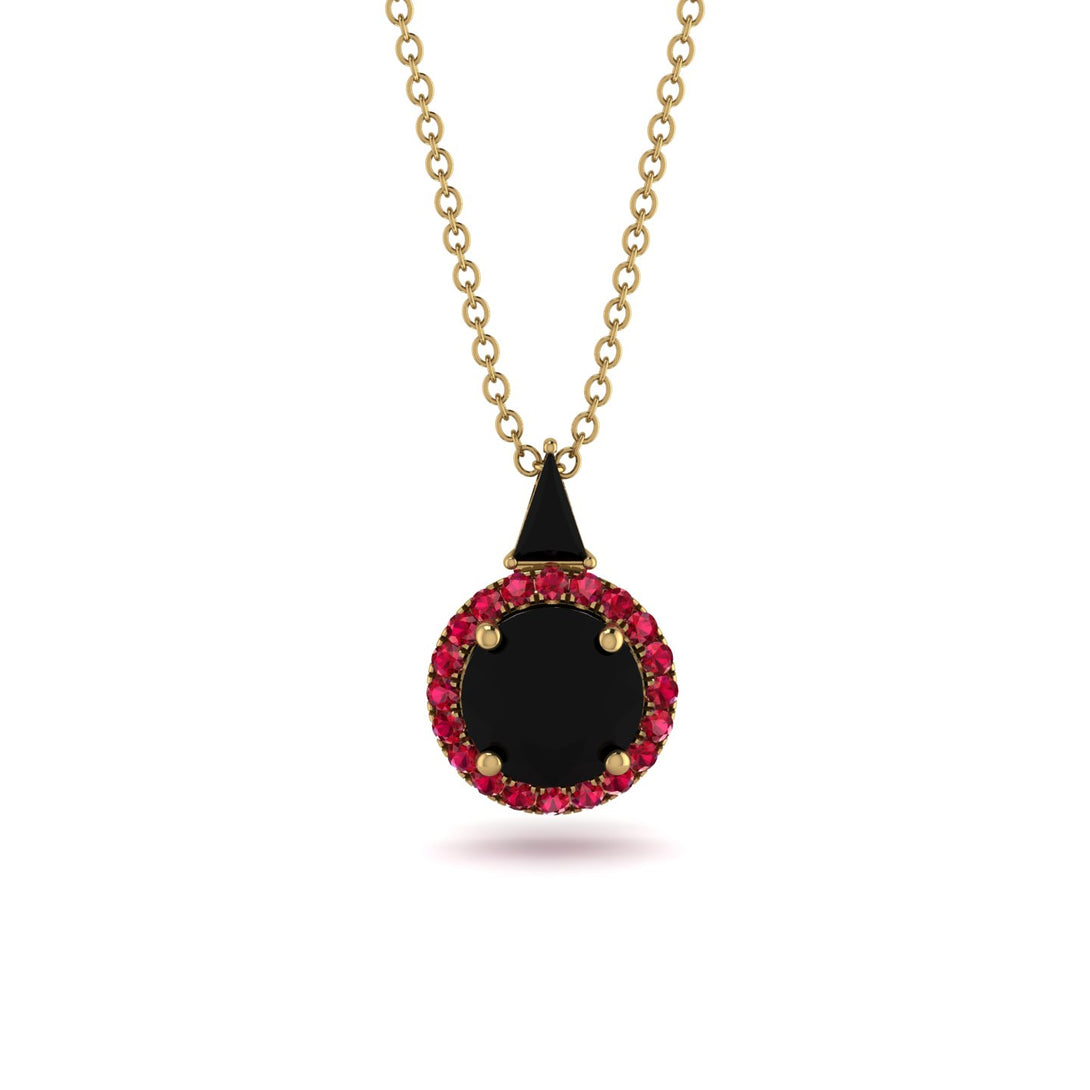 Hidden Halo Black Diamond Necklace - Joanna No. 52