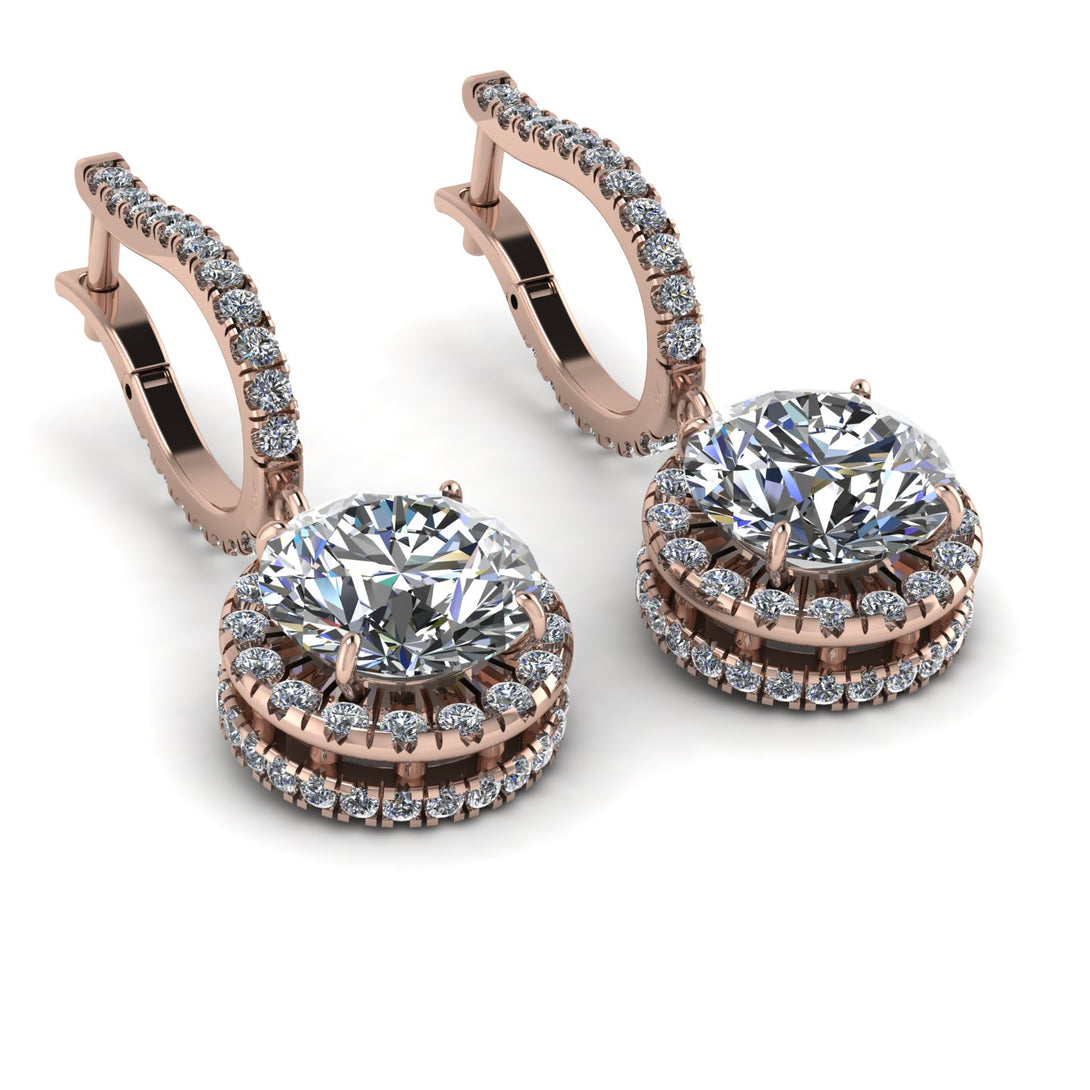 Hidden Halo Diamond Hoop Earrings - Catalina No. 2
