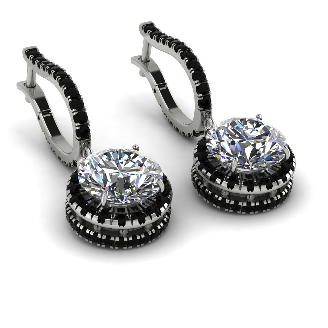 Hidden Halo Diamond Hoop Earrings - Catalina No. 33