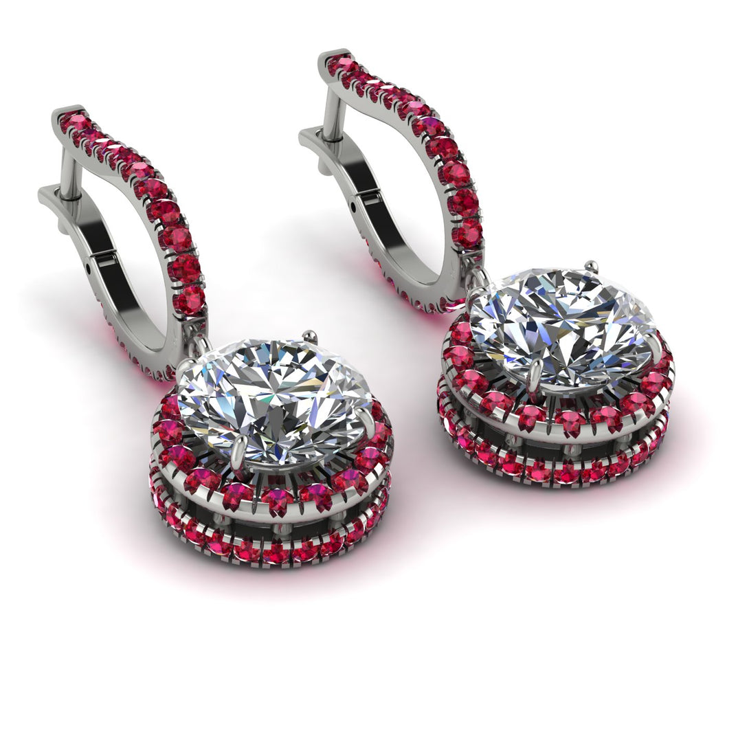 Hidden Halo Diamond Hoop Earrings - Catalina No. 48