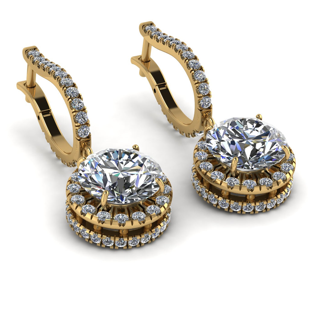 Hidden Halo Diamond Hoop Earrings - Catalina No. 1