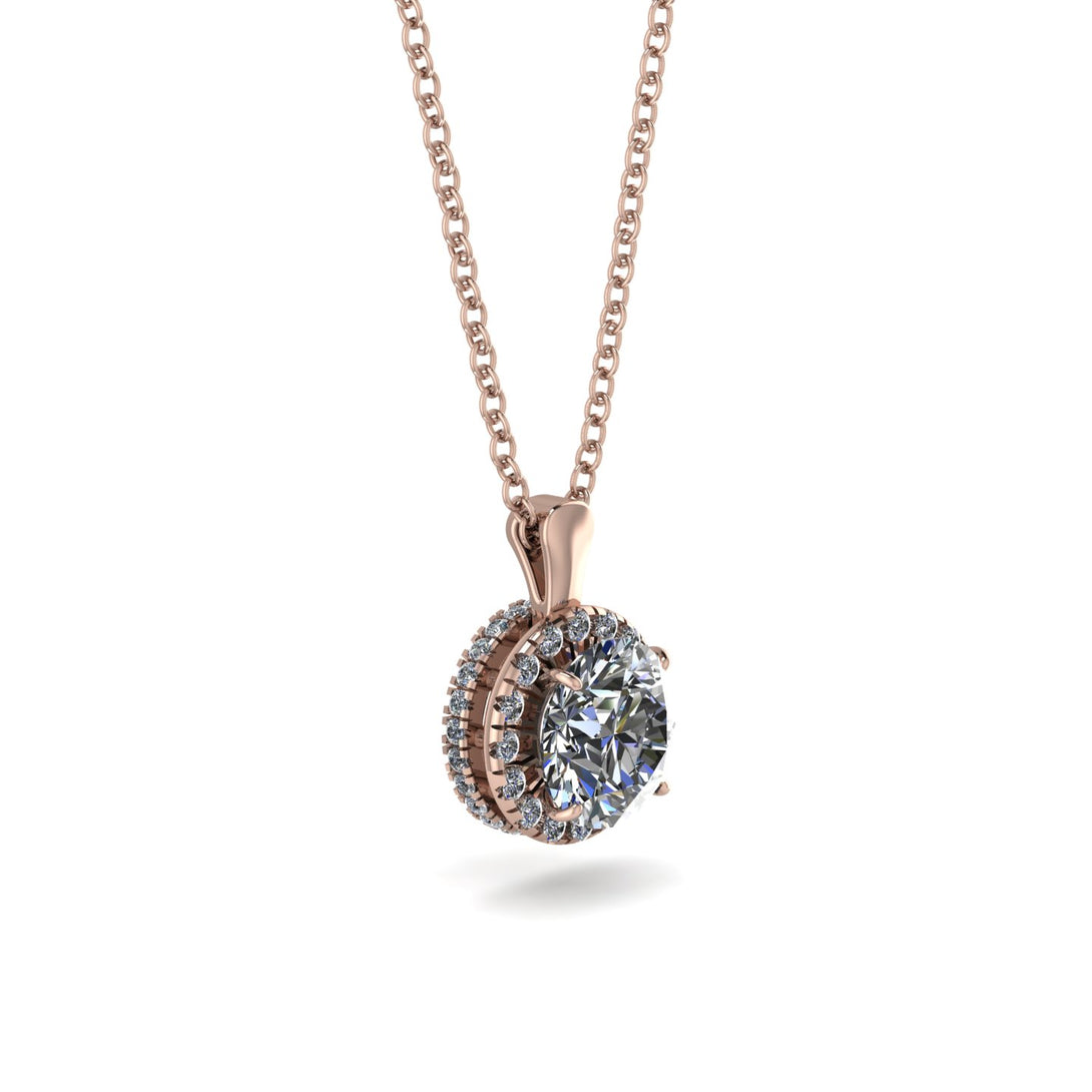 Hidden Halo Diamond Necklace - Catalina No. 2