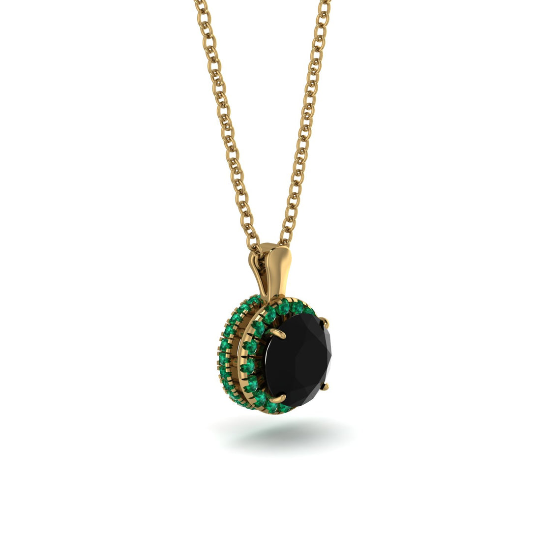 Hidden Halo Black Diamond Necklace - Catalina No. 22