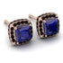 Hidden Halo Princess Sapphire Earrings - Georgia No. 44 image 1