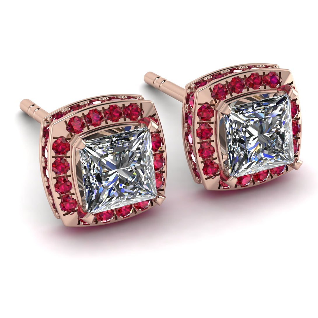 Hidden Halo Princess Diamond Earrings - Georgia No. 47