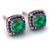 Hidden Halo Princess Emerald Earrings - Georgia No. 65 image 1