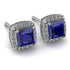 Hidden Halo Princess Sapphire Earrings - Georgia No. 15 image 1