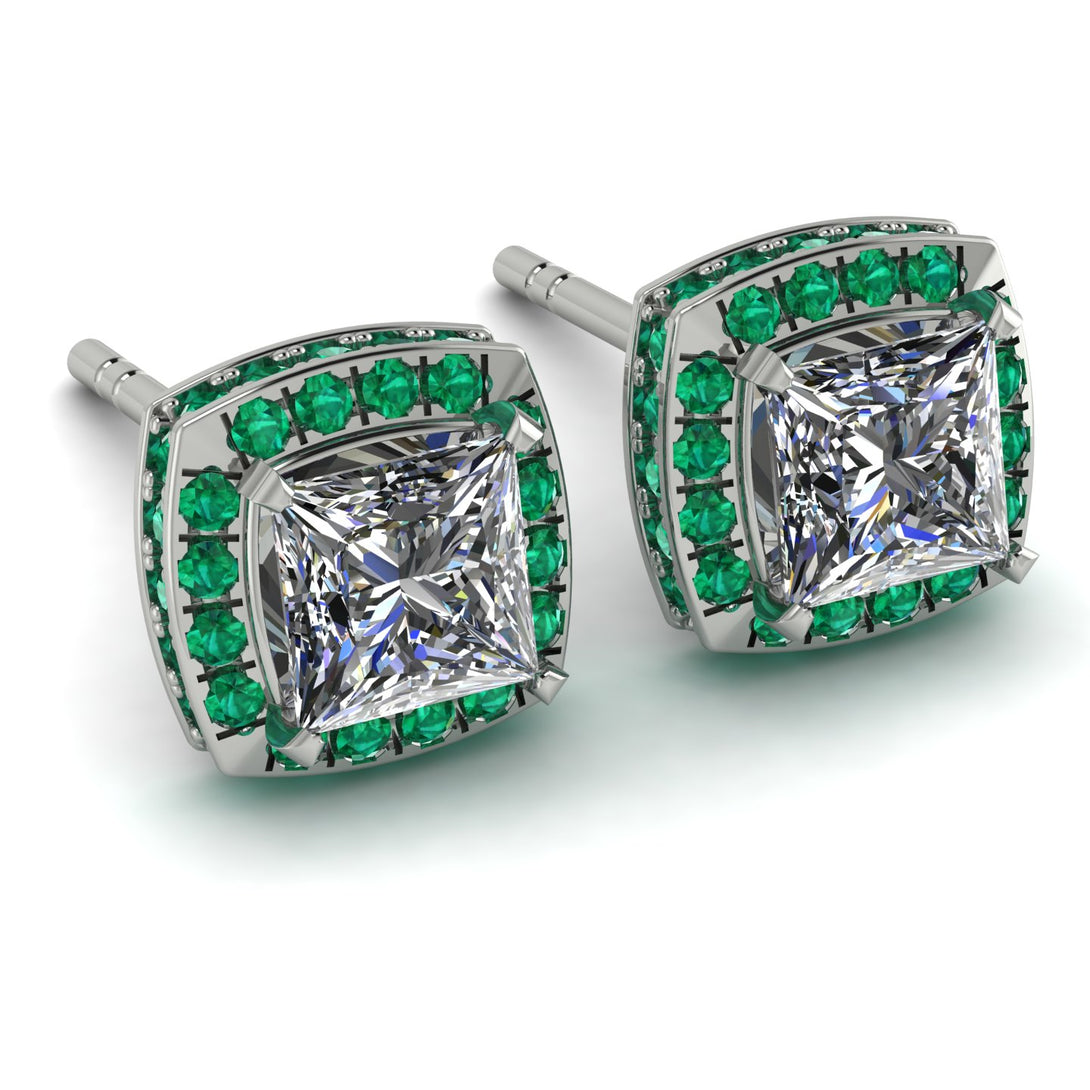 Hidden Halo Princess Diamond Earrings - Georgia No. 18