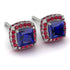 Hidden Halo Princess Sapphire Earrings - Georgia No. 60 image 1