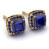 Hidden Halo Princess Sapphire Earrings - Georgia No. 73 image 1