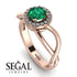 Split Shank Halo Emerald Engagement Ring - Adriana No. 5 image 10