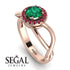 Split Shank Halo Emerald Engagement Ring - Adriana No. 50 image 10