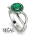 Split Shank Halo Emerald Engagement Ring - Adriana No. 21 image 10