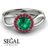 Split Shank Halo Emerald Engagement Ring - Adriana No. 51 image 2