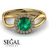 Split Shank Halo Emerald Engagement Ring - Adriana No. 4 image 2