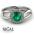 Split Shank Halo Emerald Engagement Ring - Adriana No. 6 image 2