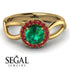 Split Shank Halo Emerald Engagement Ring - Adriana No. 49 image 2