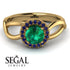 Split Shank Halo Emerald Engagement Ring - Adriana No. 64 image 2