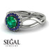Split Shank Halo Emerald Engagement Ring - Adriana No. 66 image 3
