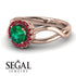 Split Shank Halo Emerald Engagement Ring - Adriana No. 50 image 3
