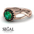 Split Shank Halo Emerald Engagement Ring - Adriana No. 35 image 3