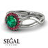 Split Shank Halo Emerald Engagement Ring - Adriana No. 51 image 3