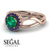 Split Shank Halo Emerald Engagement Ring - Adriana No. 65 image 3