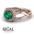 Split Shank Halo Emerald Engagement Ring - Adriana No. 5 image 3