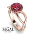 Split Shank Halo Ruby Engagement Ring - Adriana No. 56 image 10