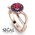 Split Shank Halo Ruby Engagement Ring - Adriana No. 71 image 10