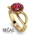 Split Shank Halo Ruby Engagement Ring - Adriana No. 55 image 10