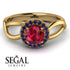 Split Shank Halo Ruby Engagement Ring - Adriana No. 70 image 2