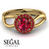 Split Shank Halo Ruby Engagement Ring - Adriana No. 55 image 2