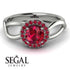 Split Shank Halo Ruby Engagement Ring - Adriana No. 57 image 2