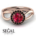 Split Shank Halo Ruby Engagement Ring - Adriana No. 41 image 2