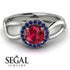 Split Shank Halo Ruby Engagement Ring - Adriana No. 72 image 2