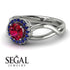Split Shank Halo Ruby Engagement Ring - Adriana No. 72 image 3