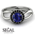Split Shank Halo Sapphire Engagement Ring - Adriana No. 45 image 2