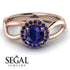 Split Shank Halo Sapphire Engagement Ring - Adriana No. 74 image 2