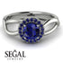 Split Shank Halo Sapphire Engagement Ring - Adriana No. 75 image 2