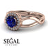 Split Shank Halo Sapphire Engagement Ring - Adriana No. 14 image 3